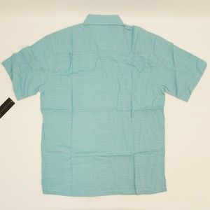 Via Europa Shirts - Via Europa Short Sleeve Rayon Blend Shirt Teal Via Europa Shirts - Via Europa Short Sleeve Rayon Blend Shirt Teal